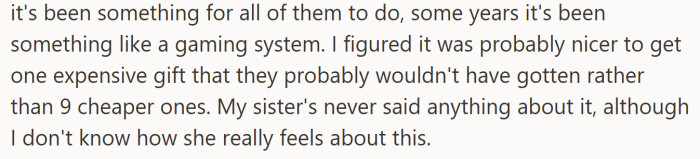 The shared gifts were thoughtful and practical, but the silence around them left a quiet question hanging.