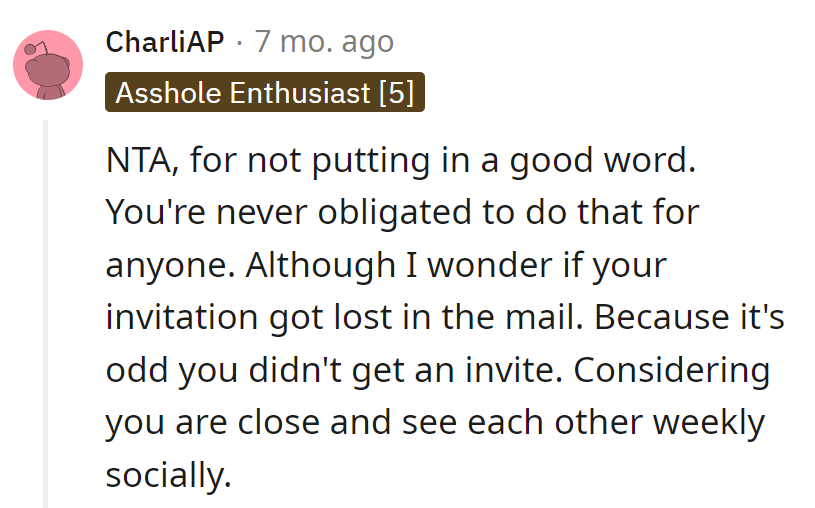 No endorsement until the invite arrives. The mailbox is feeling left out!