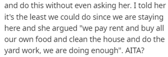 OP turned to Reddit to see if he's in the wrong in this situation