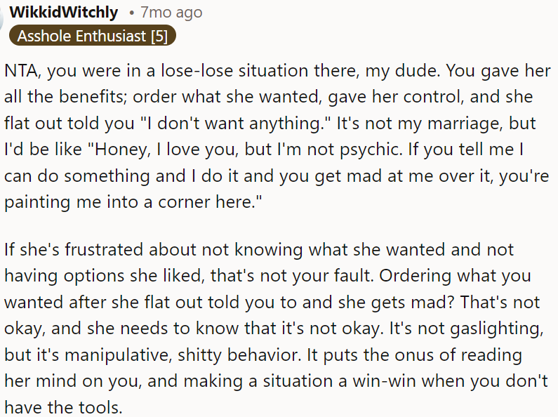 It's not fair for her to get mad at OP for doing what she said; it's manipulative.