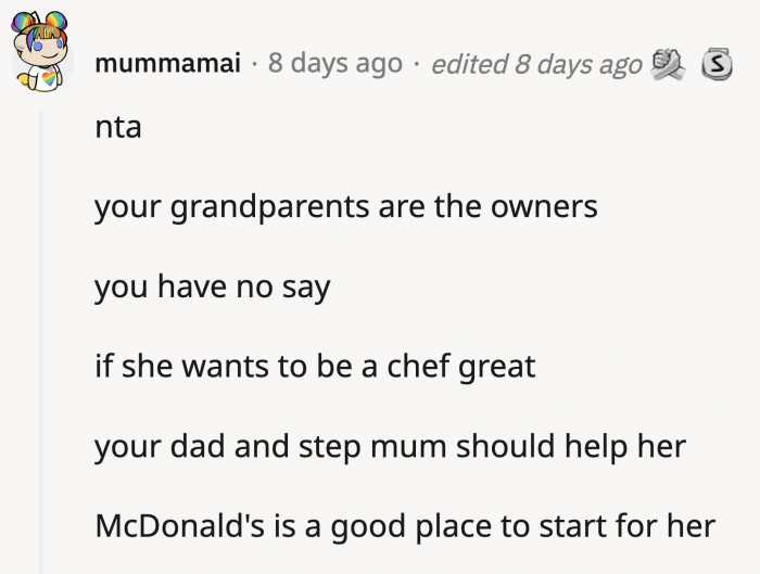 OP was right to encourage her to find a job at a different place.