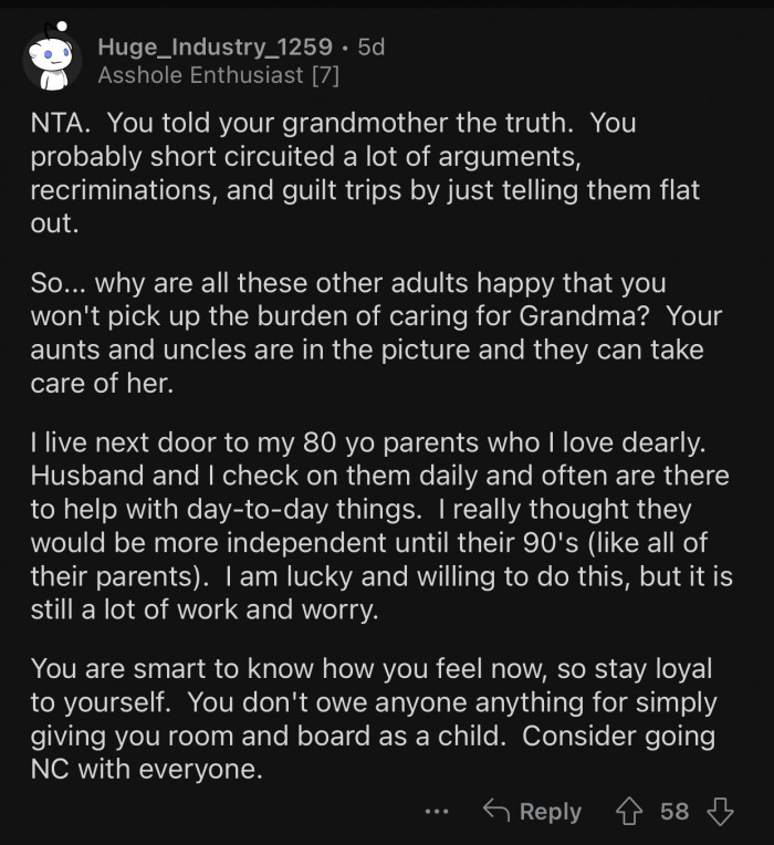 All those adults expect Op to pick up that big of a burden.