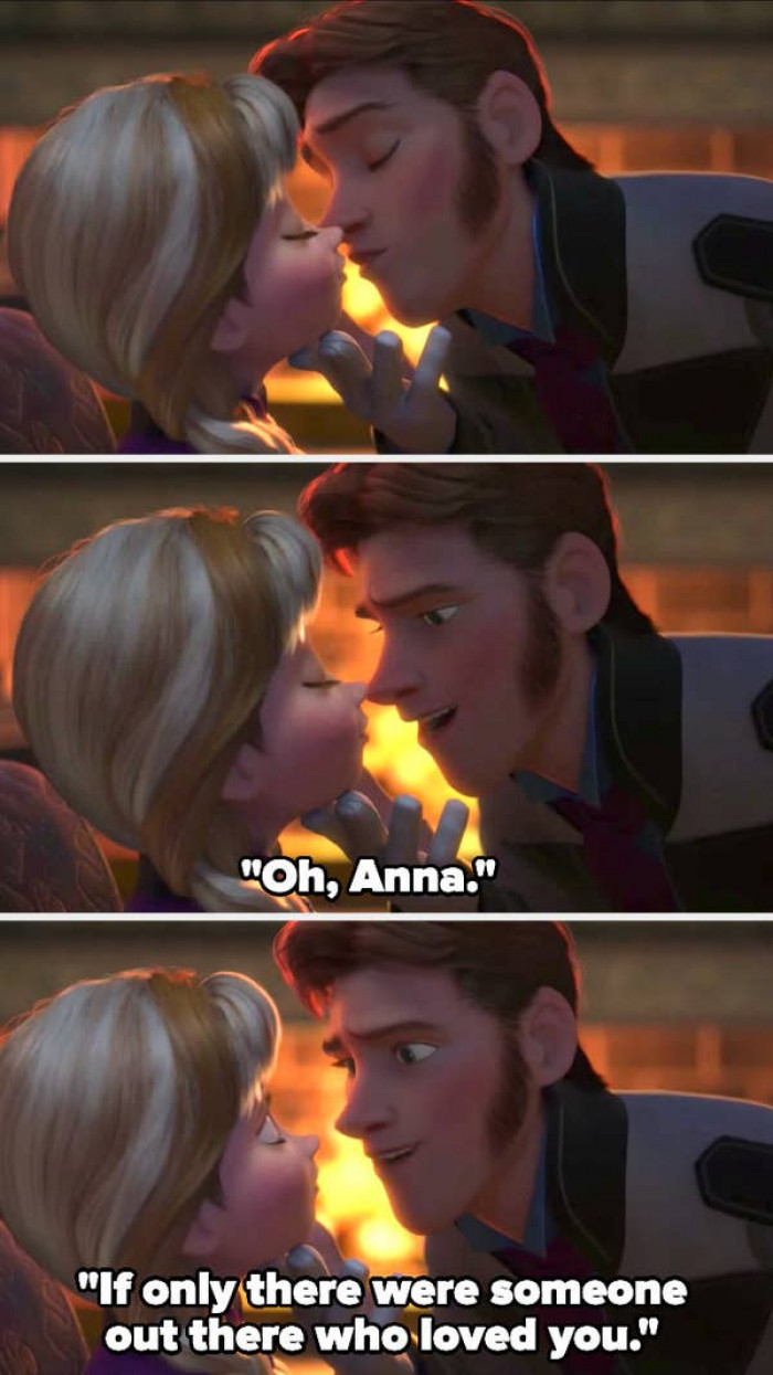 9. Movie Frozen - Hans turned out to be the bad guy instead of Anna's true love: