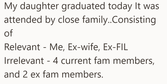 A milestone moment brings together current family and former ties, already setting up an awkward dynamic.