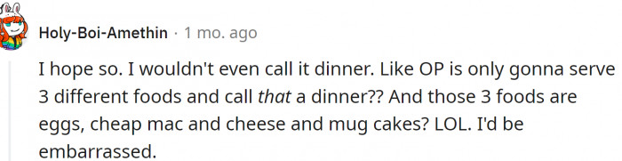 This Redditor would be embarrassed.