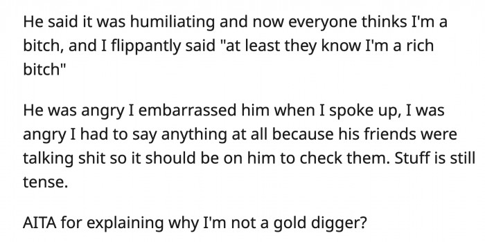 He felt humiliated? What about her??