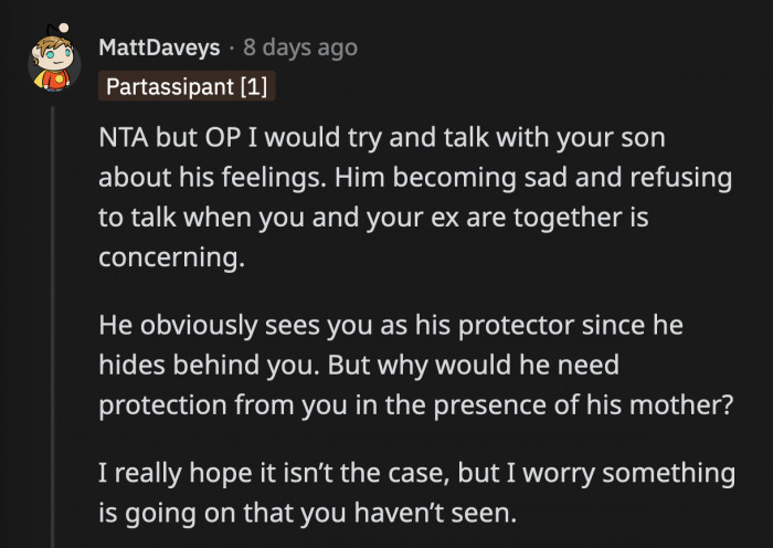 Let's hope Henry is just shy around an older kid and his mom, and not because of a more serious reason.