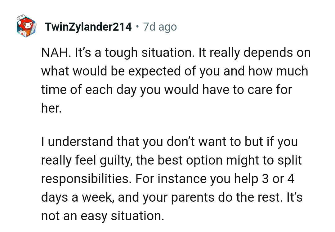 The Best Option Might Be to Split Responsibilities