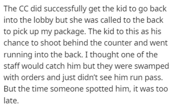 The kid was all over the place and his mom didn't care at all