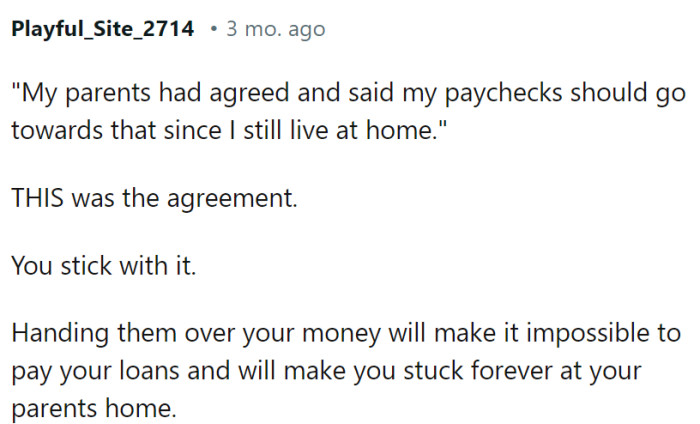 If she gives them all her money, she will be forever stuck in that home