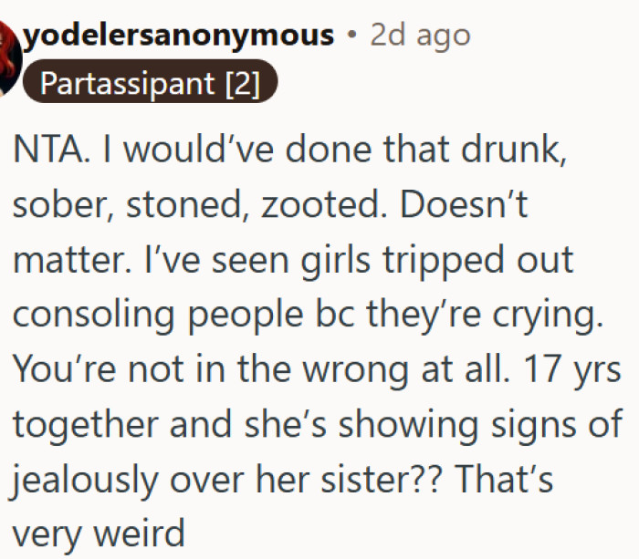 Jealousy after 17 years together is a serious red flag, not a reason to feel guilty