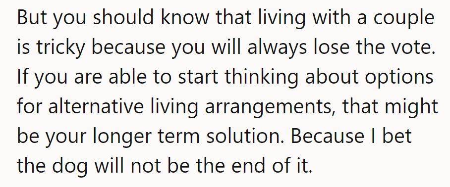 Living with a couple is like being in a perpetual two-on-one game; strategy is key.