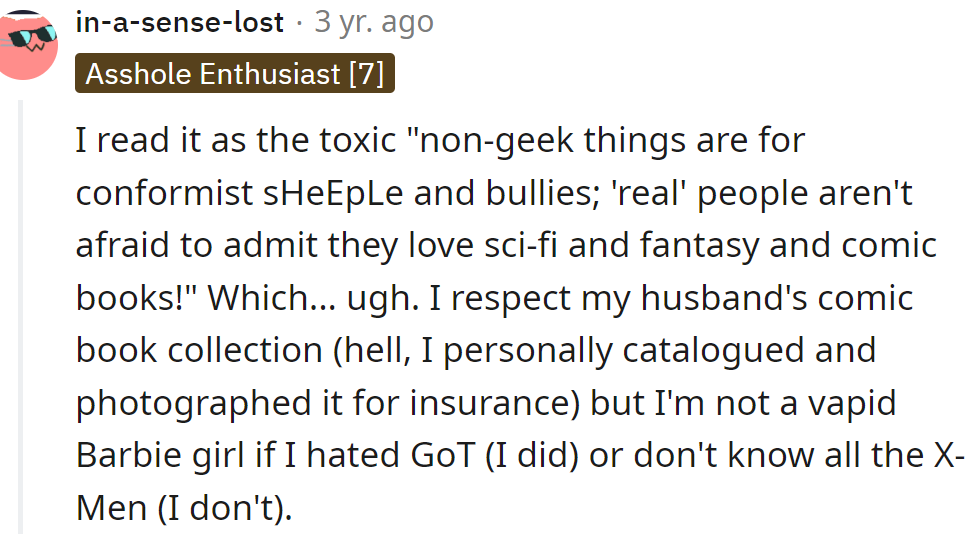 Seems like they don't accept the OP's different interests