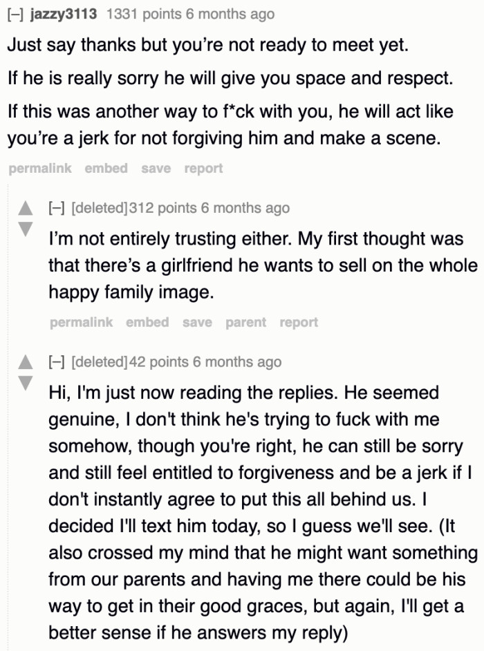 The OP Can Always Be Honest with His Brother