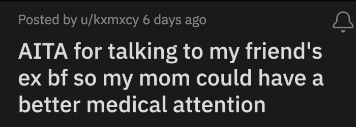 OP knew her mom's condition was time sensitive and she didn't know any way to retrieve the ultrasound results