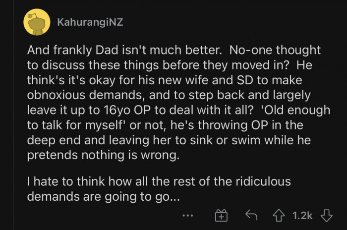 She's starting off with some pretty ridiculous demands.