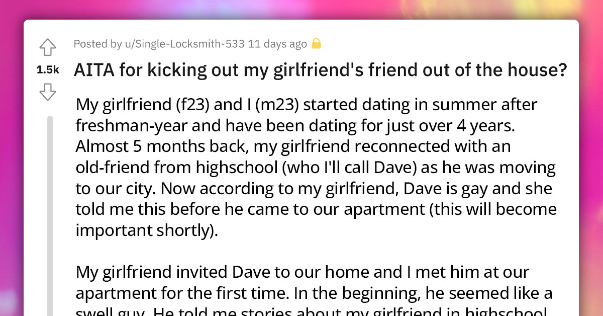 Redditor Throws His Girlfriend's Gay Friend Out Of The House After Walking On Them Casually Cuddling In Bed