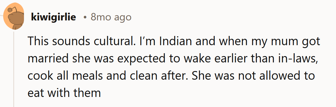 It's a cultural thing.