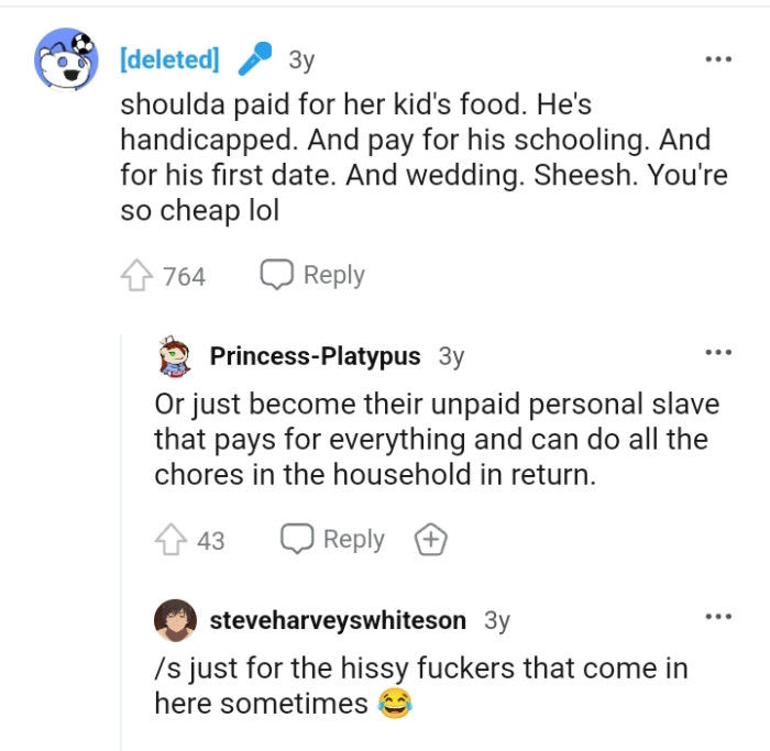 Paying for his schooling and for his first date