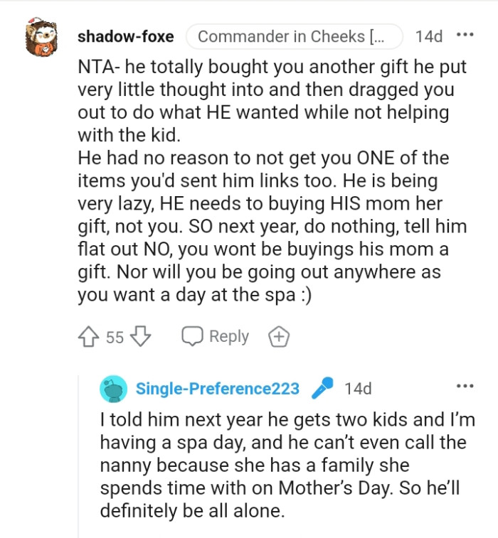 Let's head into the comments section and find out what other Redditors have to say to the OP