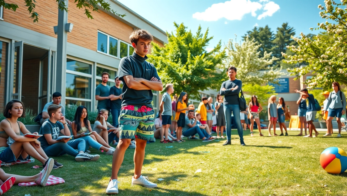 Teens' Swim Trunks Outfit Sparks Controversy at High School