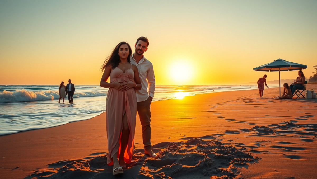 AITA for hesitating during a fake pregnancy announcement photo on our anniversary trip?