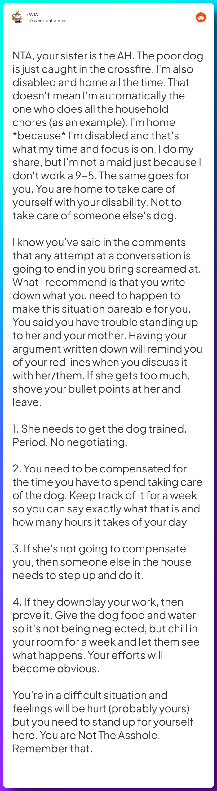 Comment from u/sweetteafrances