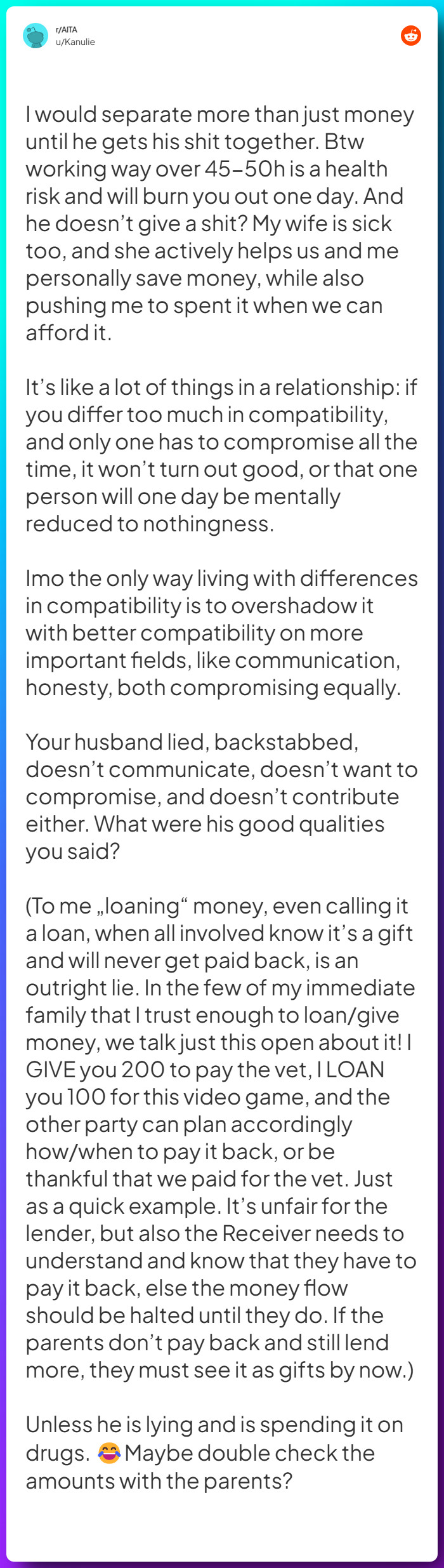 Comment from u/Kanulie