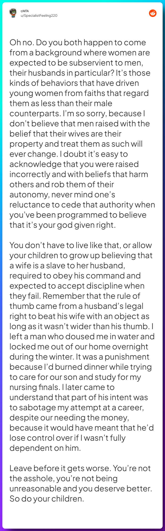 Comment from u/SpecialistFeeling220