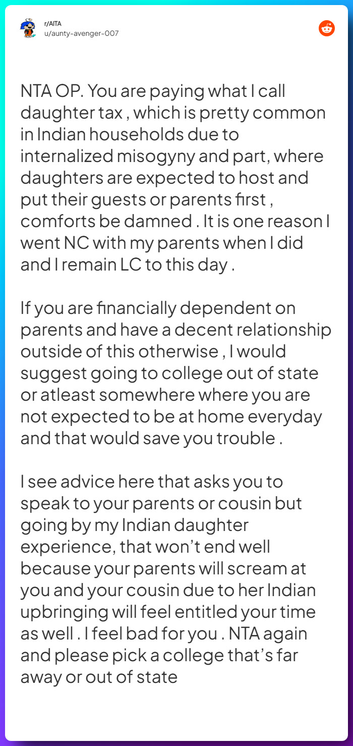 Comment from u/aunty-avenger-007