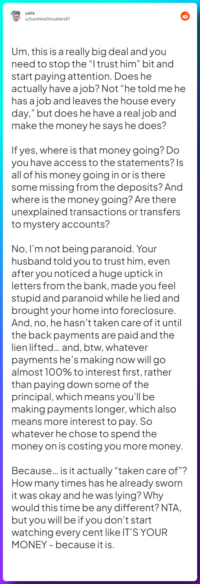 Comment from u/SunshineShoulders87