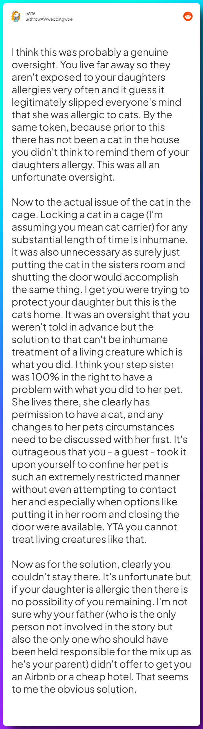 Comment from u/throwAWweddingwoe