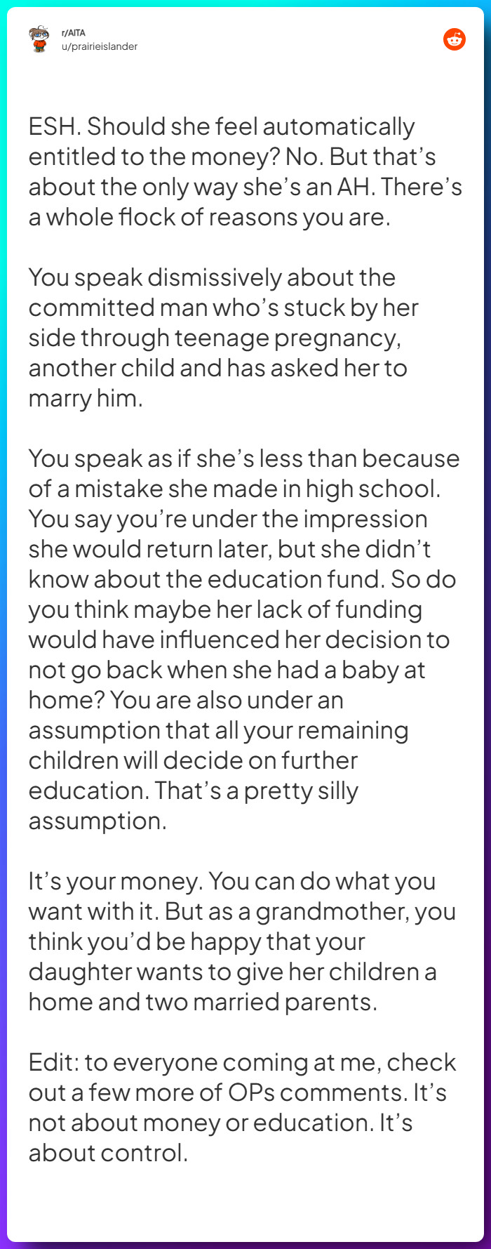 Comment from u/prairieislander