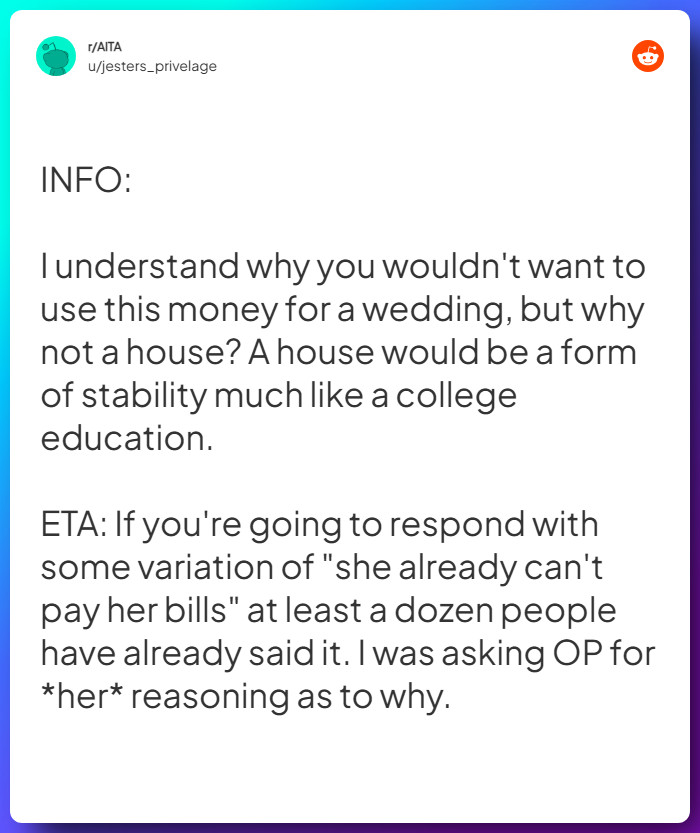 Comment from u/jesters_privelage