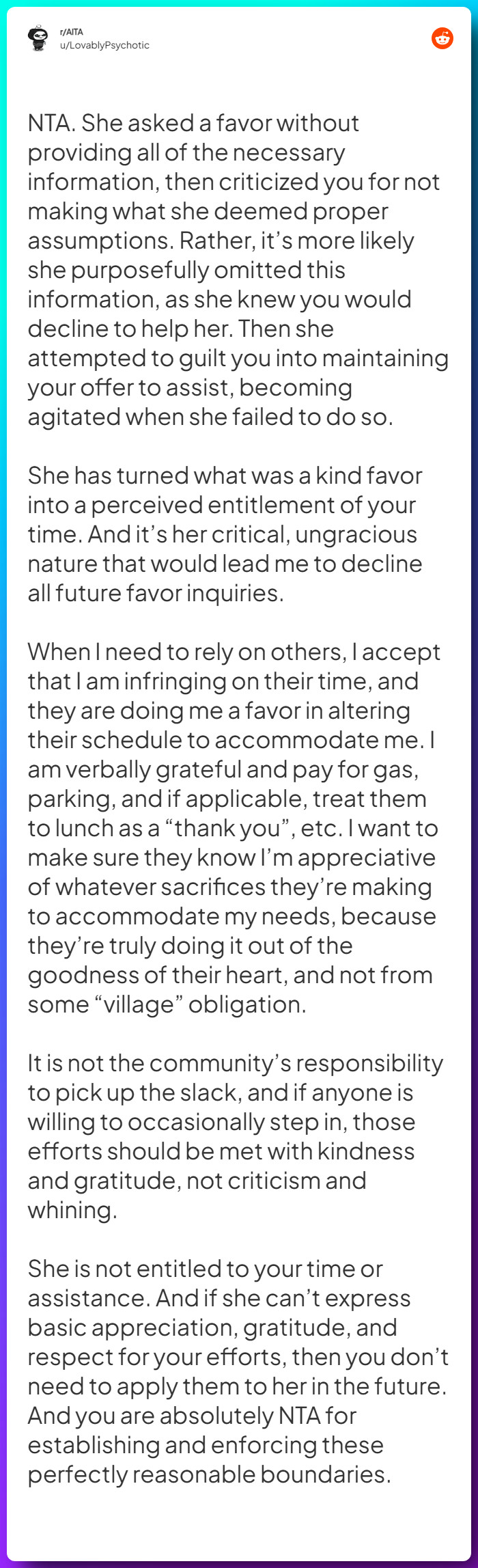 Comment from u/LovablyPsychotic