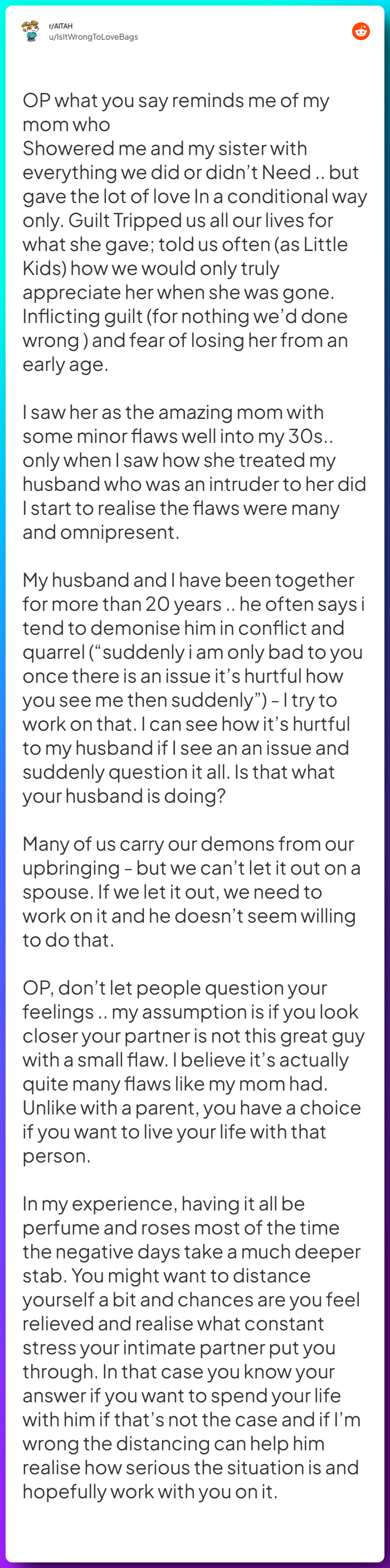 Comment from u/IsItWrongToLoveBags