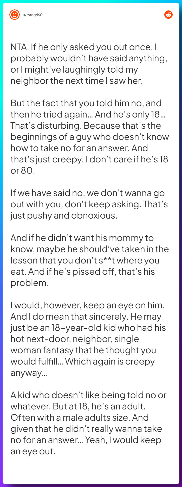 Comment from u/mtngrl60