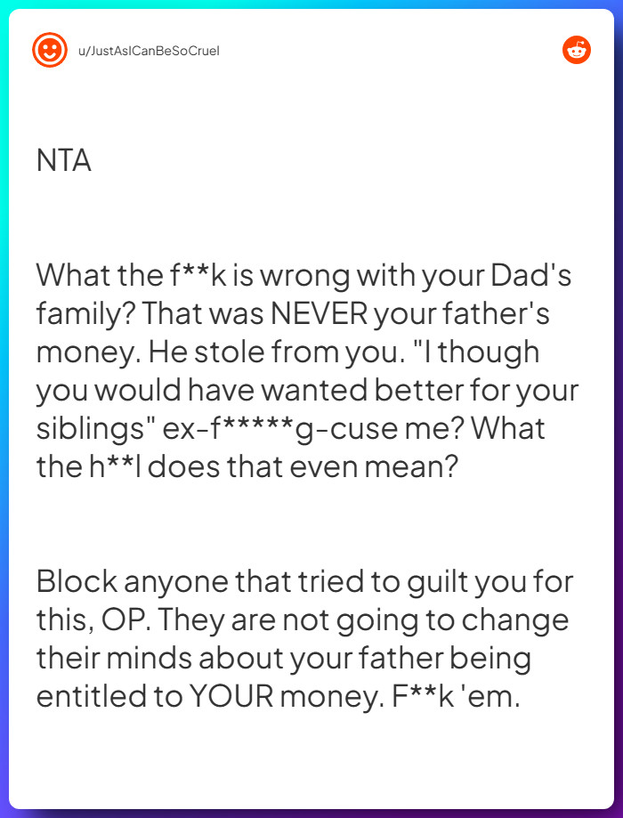 Comment from u/JustAsICanBeSoCruel