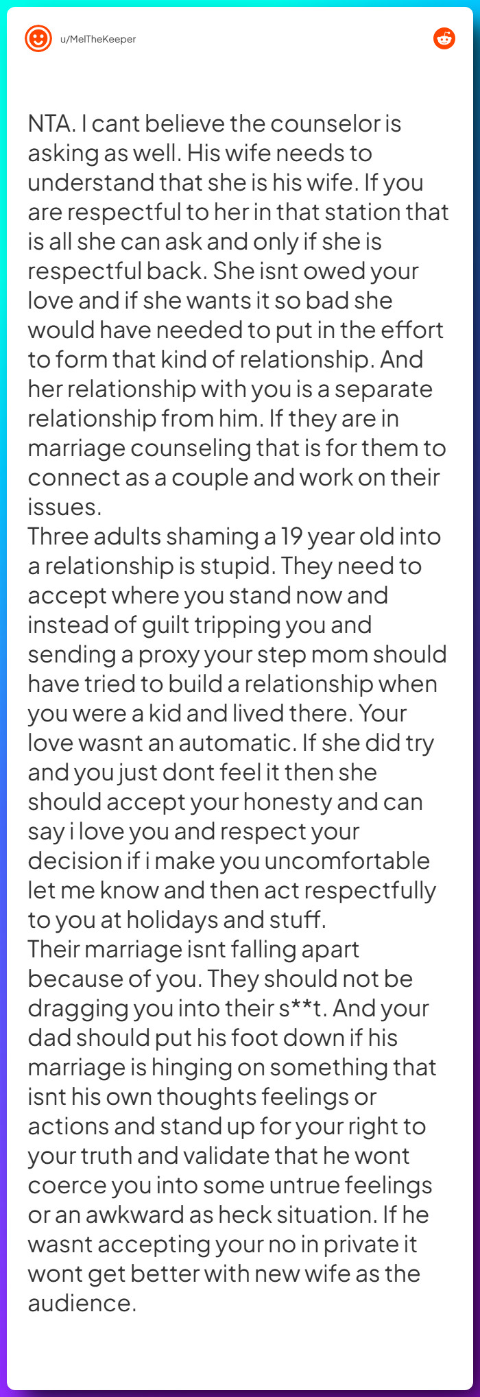 Comment from u/MelTheKeeper