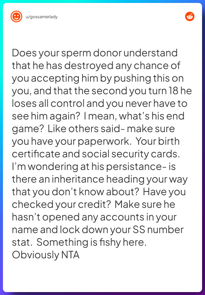 Comment from u/gossamerlady