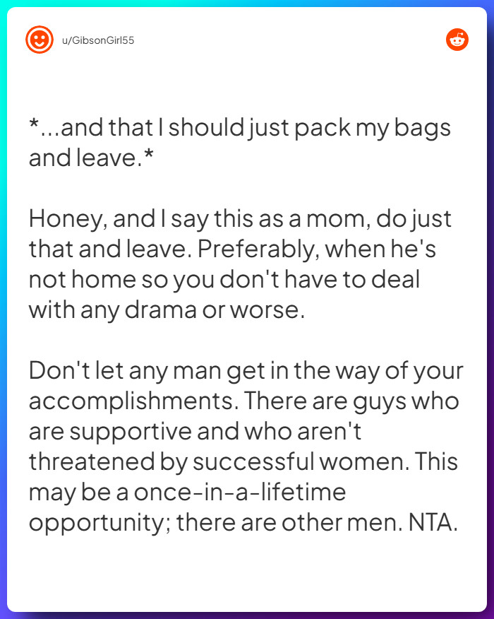 Comment from u/GibsonGirl55