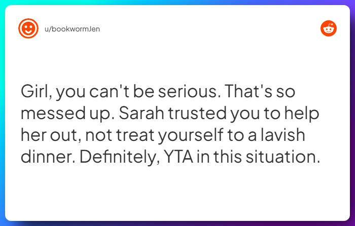 Comment from u/bookwormJen