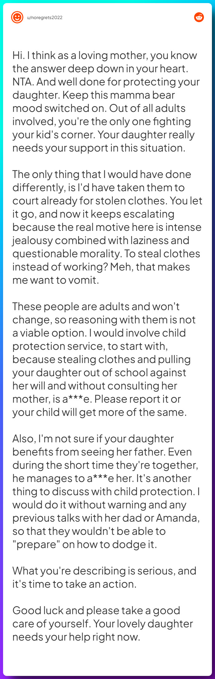 Comment from u/noregrets2022