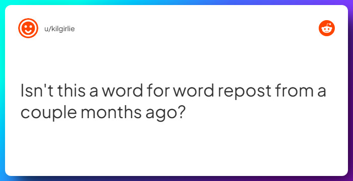 Comment from u/kilgirlie