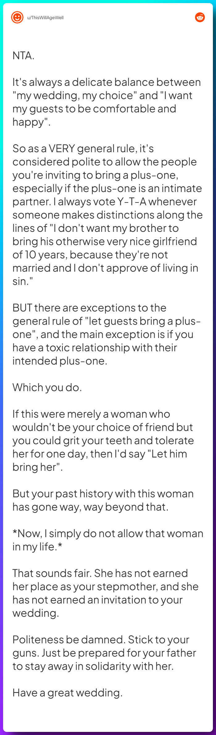 Comment from u/ThisWillAgeWell