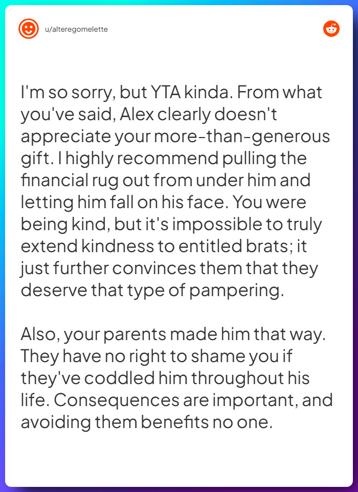 Comment from u/alteregomelette