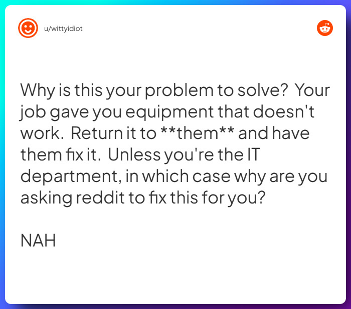 Comment from u/wittyidiot