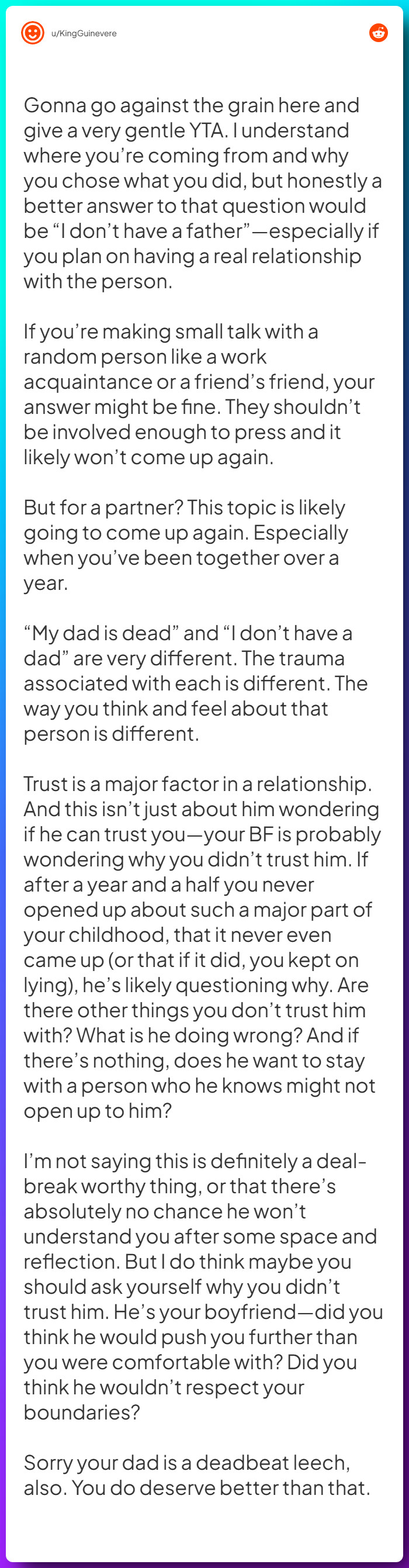 Comment from u/KingGuinevere