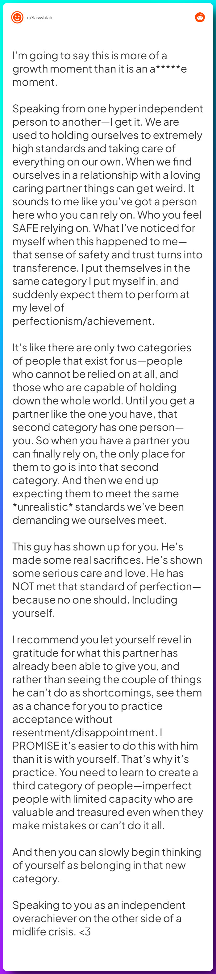 Comment from u/Sassyblah