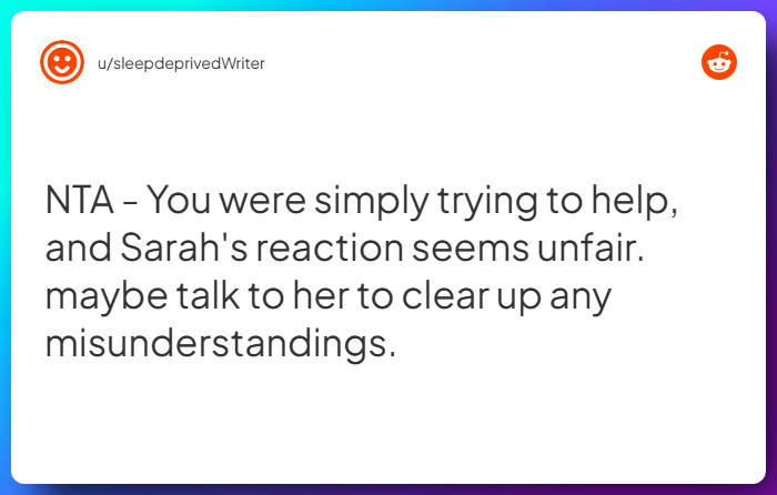 Comment from u/sleepdeprivedWriter